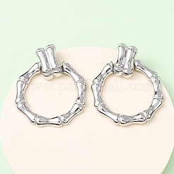 Серьги-гвоздики из бамбука из нержавеющей стали 304 EJEW-K268-80P