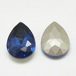 Cabochons en verre avec strass de dos avec point&nbsp;RGLA-T081-10x14mm-13