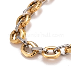 Collana con catene a maglie ovali in acciaio inossidabile 304 con placcatura sotto vuoto in PVD&nbsp;STAS-E160-18GP