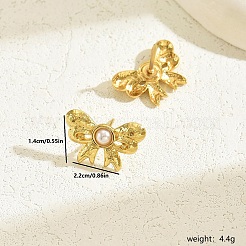 Boucles d'oreilles à tige en acier inoxydable Sweet 201 en forme de nœud papillon&nbsp;SK0525-1
