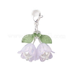 5 шт. 5-цветный акрил с цветочным украшением и ракушкой-жемчужиной HJEW-TA00282