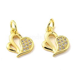Estante de placas micro latón allanan charms de circonio cúbico&nbsp;KK-D036-11G