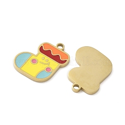 Рождественские эмалевые подвески из нержавеющей стали 304 STAS-Z093-08T-G