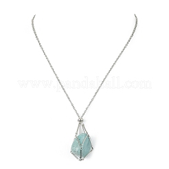 Устойчивый к потускнению плетеный мешочек из нержавеющей стали 304 в технике макраме&nbsp;X-NJEW-TA00078