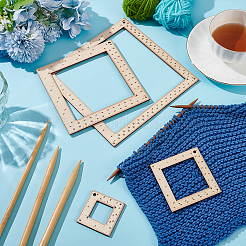 Квадратные деревянные линейки для вязания DIY-WH0504-227