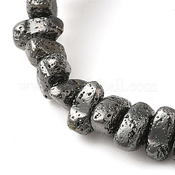 Galvanisierte natürliche Lavasteinperlenstränge&nbsp;G-L606-D02-01D