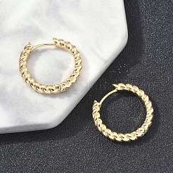 Латунные серьги обруча EJEW-D320-22G