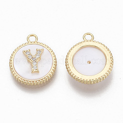 Латунные микро проложить кубического циркония подвески&nbsp;KK-T062-04Y-NF