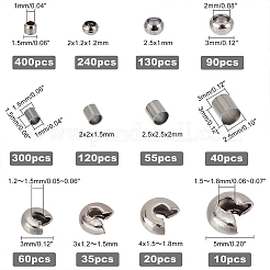 Набор из латунных и железных бусин-обжимок и крышек для бусин-обжимок KK-PH0003-98