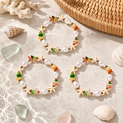 Sommerliche Strand-Strand-Imitationsperlen- und Edelsteinsplitter-Perlen-Stretch-Sets&nbsp;VK2630