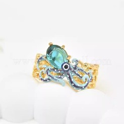Bracciale a polsino aperto in lega di vetro a forma di polpo&nbsp;WG5992D-01