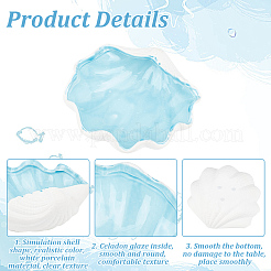 1 шт. керамические пластины для украшений в форме ракушки AJEW-GO0001-43