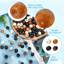 240 шт. 4 стиля деревянных европейских бусин WOOD-GO0001-11