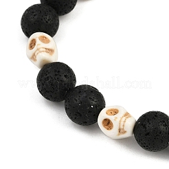 2шт. браслеты из натуральной лавы и синтетической бирюзы для мужчин и женщин&nbsp;BJEW-JB12131