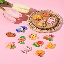 40шт 10 стиля непрозрачные кабошоны из смолы RESI-FS0002-17