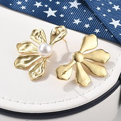 Серьги-гвоздики в виде цветка из латуни&nbsp;EJEW-R016-05G