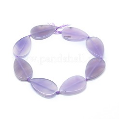 天然石瑪瑙ビーズ連売り  染め  ティアドロップ  ライラック  48.5~49x29.5~30x5.5~7.5mm  穴：2mm  約8個/連  16.1~16.6インチ（41~42.2cm）&nbsp;G-F655-16C