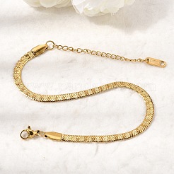 Bracciali a catena a serpente in acciaio inossidabile 304 per donna&nbsp;BJEW-P395-02G-05