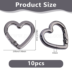 10 шт. пружинные кольца из цинкового сплава в форме сердца&nbsp;FIND-DC0008-21