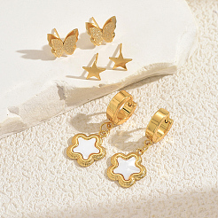 3 пара серег-колец и сережек-гвоздиков из нержавеющей стали WT8071