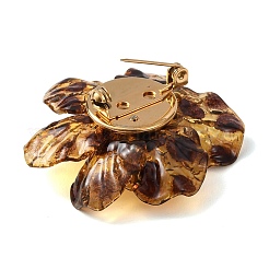 Blumenbroschen aus Edelstahl 304 und Kunstharz&nbsp;JEWB-G049-03G-02