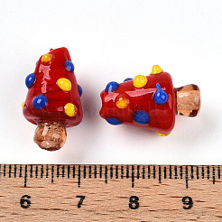 Cuentas irregulares hechas a mano hechas con lampwork&nbsp;X1-LAMP-T022-02A-08