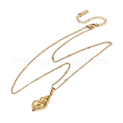 Collane con ciondolo a forma di conchiglia in acciaio inossidabile 304 per donna&nbsp;NJEW-F373-01G