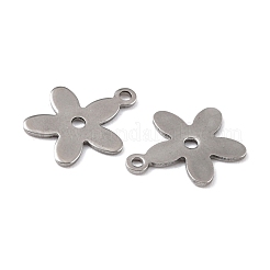 変色しにくい201ステンレススチールペンダント  花  ステンレス鋼色  15.5x13x0.8mm  穴：1.4mm&nbsp;STAS-K217-22
