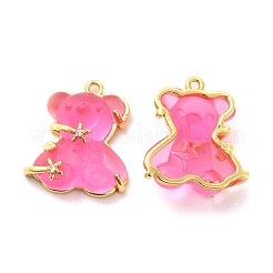 Подвески со стразами из прозрачной смолы KK-H438-04G-07