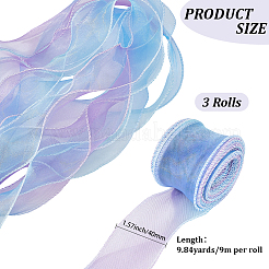 3 Rolle Polyester-Organzabänder&nbsp;SRIB-CY0001-37A