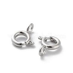 真鍮のスプリングリングの留め金  プラチナメッキ  9x6.5x1.5mm  穴：1.4mm&nbsp;KK-G479-01A-P