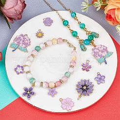 40шт 10 стиля подвески из сплава с эмалью ENAM-SC0005-31