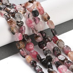 Нити бусин из окрашенного натурального океанского белого нефрита G-P497-01C-41