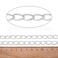 アルミニウム製ティアドロップ型リンクチェーン  テクスチャ  溶接されていない  スプールで  銀  14x8x1.5mm  約65.62フィート（20m）/ロール&nbsp;CHA-Q001-14S