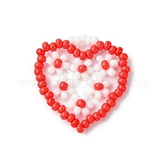 3 pz 3 colori perline di vetro a forma di cuore con pendenti a forma di fiore&nbsp;PALLOY-MZ00529