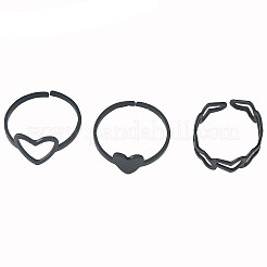 3 шт. 3 стиля набор железных колец-манжет в форме сердца FS-WG0D8D1-01