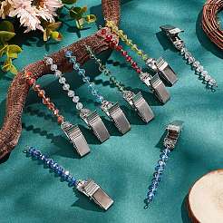 Rondelle гальванический съемник зажимов для кредитных карт со стеклянными бусинами AJEW-AB00071