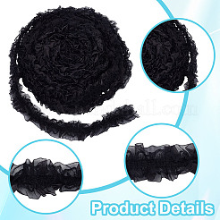 10 м двухслойная полиэстеровая эластичная кружевная отделка с цветочным узором OCOR-DC0001-21B