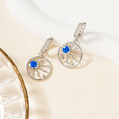 Латунные кубические цирконии серьги-кольца от сглаза UK0566