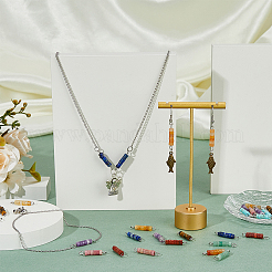 36 шт. 9 стиля подвески-соединители из натуральных смешанных драгоценных камней heishi&nbsp;PALLOY-FH00063