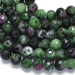 Натуральный рубин в цоизита бусин пряди&nbsp;G-B165-A04-6mm