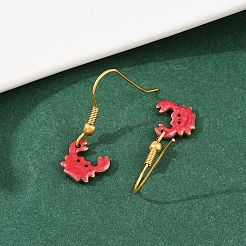 Серьги-подвески из нержавеющей стали 304 серии Ocean&nbsp;EJEW-K017-01F-G