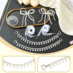 Stiefelriemenketten aus Messing und ABS mit Imitationsperlen und Strassen&nbsp;HJEW-SW00411