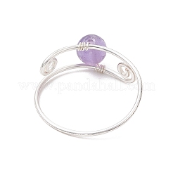 7 шт. 7 стиля чакра круглые кольца из натуральных и синтетических драгоценных камней&nbsp;RJEW-JR00747