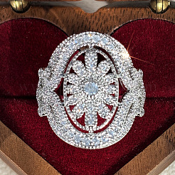 Женские кольца на палец из латуни с микропаве и кубическим цирконием FS-WGE2DD0-04