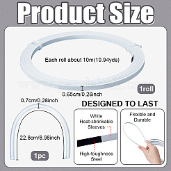 10mのスチールボーン  下着縫製ファスナー  ホワイト  6.5mm&nbsp;DIY-WH0308-877A