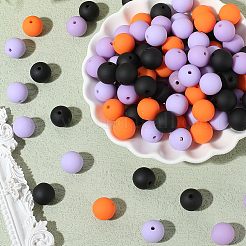 Perles acryliques en silicone imitées de style caoutchouté&nbsp;MACR-PA0001-06B-04