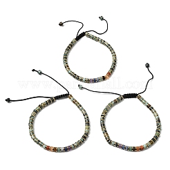 Verstellbare Armbänder aus natürlichen Amethyst- und nichtmagnetischen Hämatitperlen für Damen und Herren&nbsp;BJEW-K251-09X