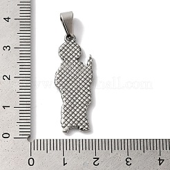 変色しない304ステンレススチールペンダント  セントジュードチャーム  宗教  ステンレス鋼色  33.5x12.5x2mm  穴：8x4mm&nbsp;STAS-L081-037P