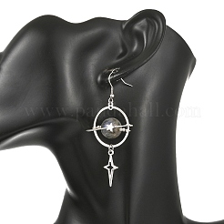 Orecchini pendenti in labradorite naturale e lega metallica&nbsp;EJEW-TA00818-01